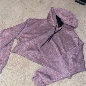 Cropped sparkle hoodie